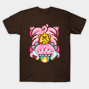 Pink baby 5 eyes 4 ears monster T-Shirt